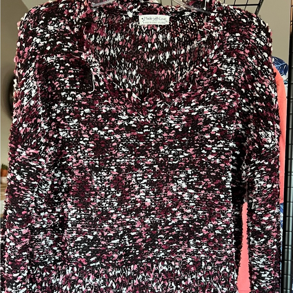 Made With Love By FCT Distressed Raw Hem Edge Sweater SIZE XL
